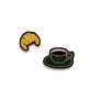 Coffee & Croissant Embroidered Brooch by Macon & Lesquoy